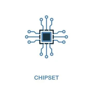Chipset icon in two colors. Simple element symbol. Chipset icon design from Stock Illustration