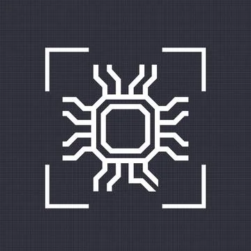 Chipset, microchip, electronic circuit vector icon Illustrazione stock