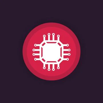 Chipset, microchip vector icon Illustrazione stock