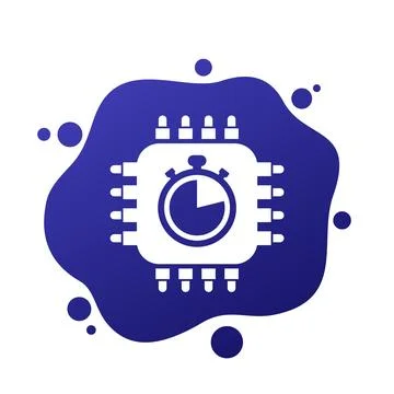 Chipset performance test icon, vector Stock Illustration