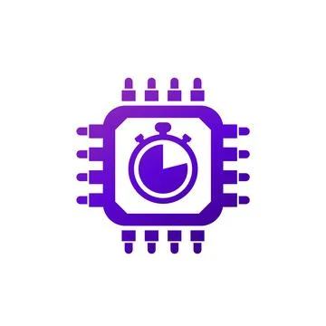 Chipset performance test icon on white Illustrazione stock