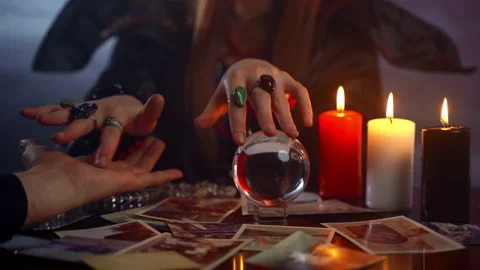 Chiromancy as a paranormal method to connect with spirits or afterlife and Stock Footage 143724926