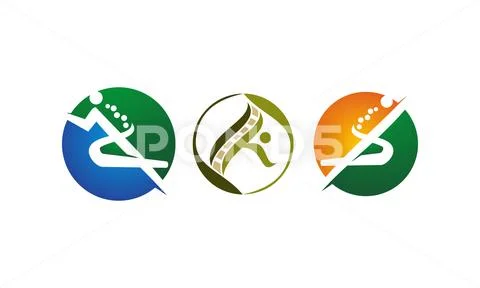 Chiropractic Acupuncture Template set Stock Illustration