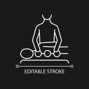 Chiropractic care white linear icon for dark theme Illustrazione stock