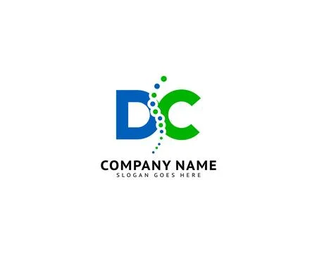 Chiropractic with letter DC concept logo designs vector Stock Illustration