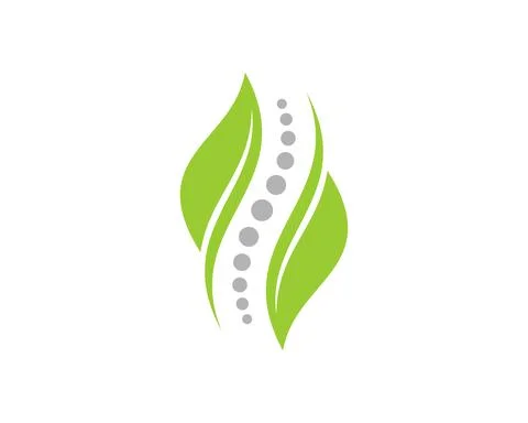 Chiropractic with nature green leaf Illustrazione stock