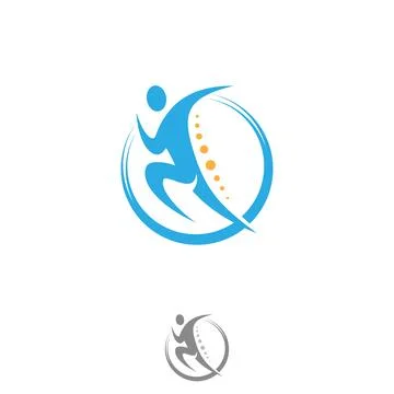 Chiropractic physiotherapy logo design Stock Illustration