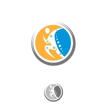 Chiropractic physiotherapy logo design template Stock Illustration