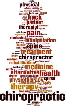 Chiropractic word cloud Illustrazione stock