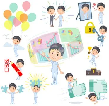 Chiropractor men success Illustrazione stock