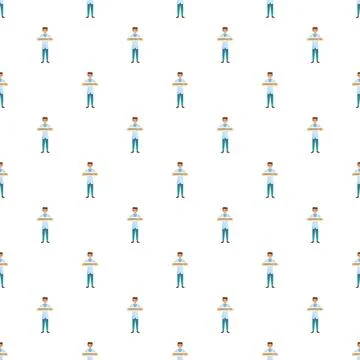 Chiropractor professional seamless pattern presenting healthcare occupation Stock Illustration