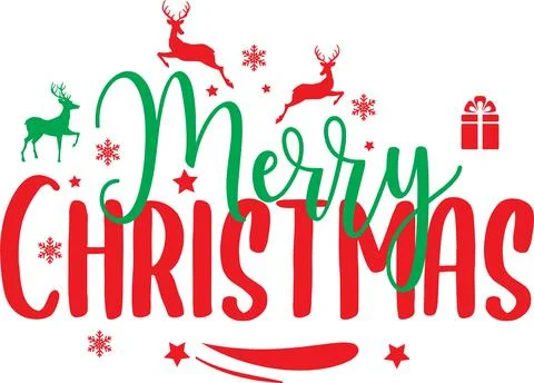 Chirstmas Typography Design. Stock Illustration