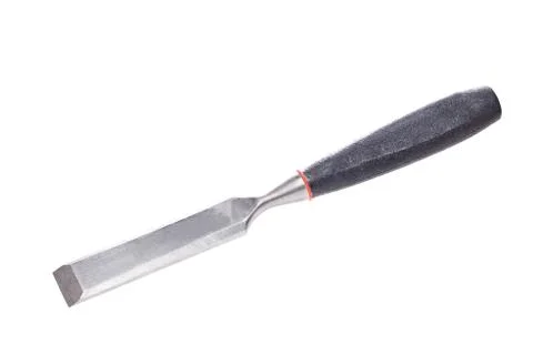 Chisel with black handle close-up Stock Photos