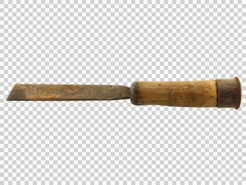 Chisel of carpenter tool isolated on white background. Stock Photos