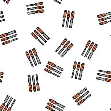 Chisel carpenter tools vector seamless pattern Stock Illustration