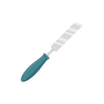 Chisel carpentry icon flat isolated Stock Illustration