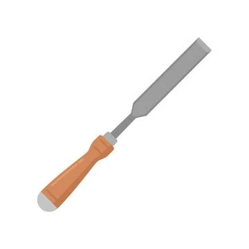 Chisel carving icon flat isolated Stock Illustration