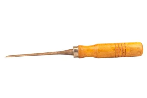 Chisel Dirty Old wood isolated on white background Stock Photos