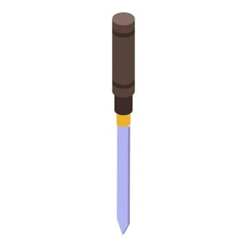 Chisel equipment icon, isometric style イラスト素材