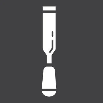 Chisel glyph icon, build and repair, carpenter Stock Illustration