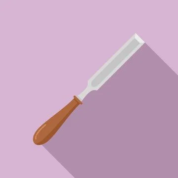 Chisel gouge icon, flat style Illustrazione stock