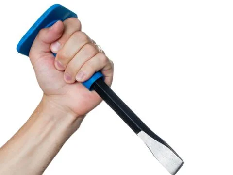 Chisel in hand Stock Photos