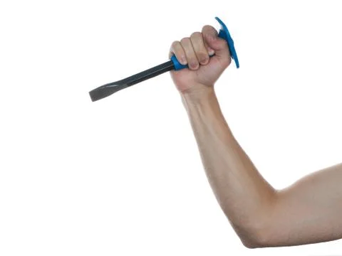 Chisel in hand Stock Photos