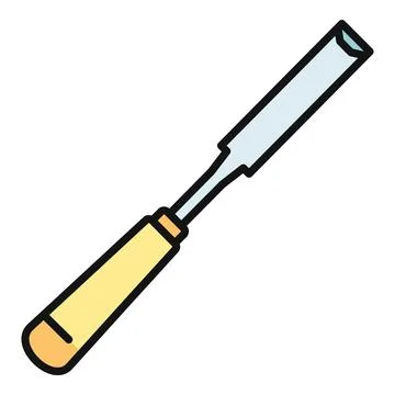 Chisel hand tool for carving and shaping wood Stock Illustration