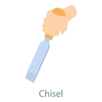 Chisel icon, isometric 3d style Ilustración de archivo