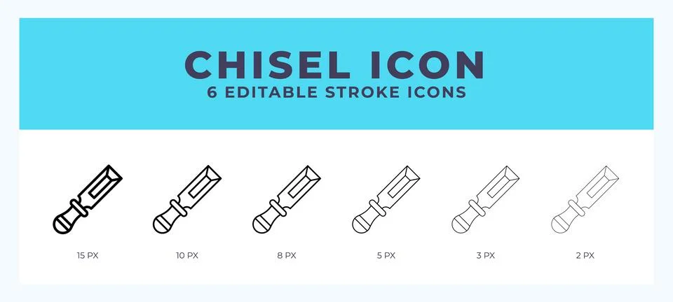 Chisel icon vector for web. And mobile app. Editable stroke outline icon. Stock Illustration