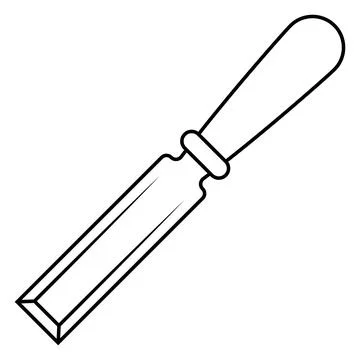 Chisel icon working tool, carpenter chisel tool for wood working Stock Illustration