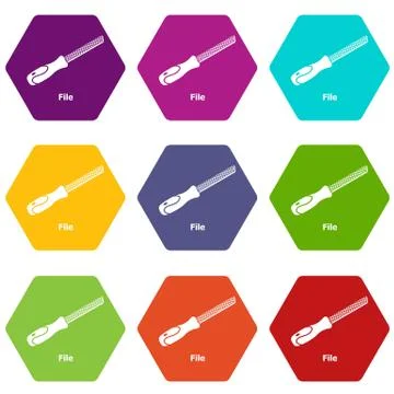 Chisel icons set 9 Stock Illustration
