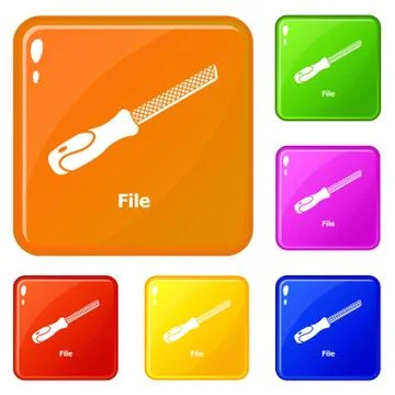 Chisel icons set vector color Stock Illustration