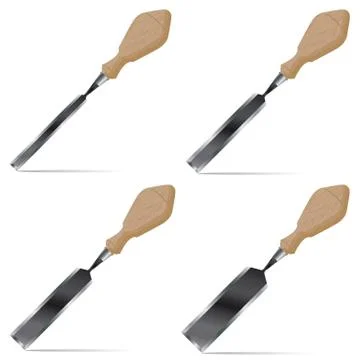 Chisel isolated on white background. Construction with tool. Chisel. Stock Illustration