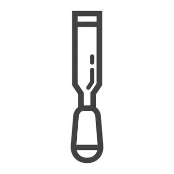 Chisel line icon, build and repair, carpenter sign Stock Illustration