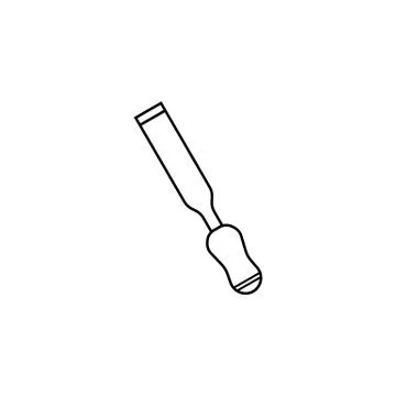 Chisel line icon, build repair elements Illustrazione stock