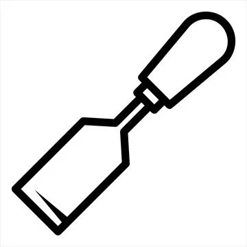 Chisel line icon vector illustration isolated on white background Stock Illustration