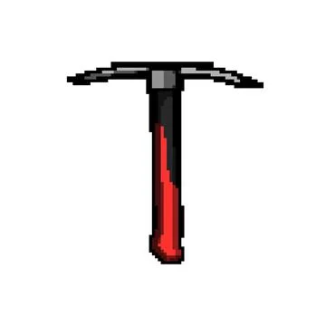 Chisel pickaxe pixel art vector illustration Stock Illustration