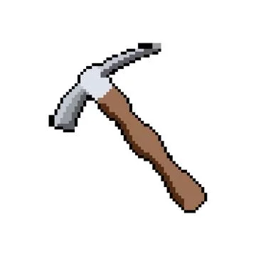 Chisel pickaxe pixel art vector illustration Stock Illustration