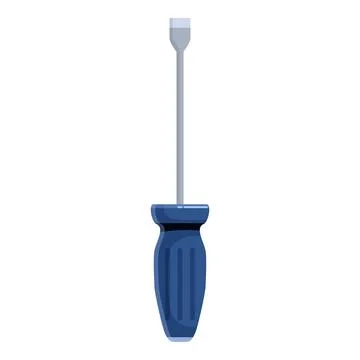 Chisel tip screwdriver with blue handle for precision working Stock Illustration