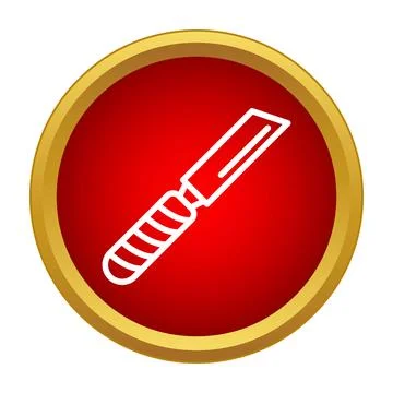 Chisel tool icon inside a red circle Stock Illustration