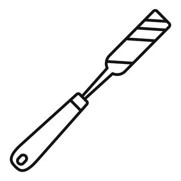Chisel tool line art icon woodworking equipment イラスト素材