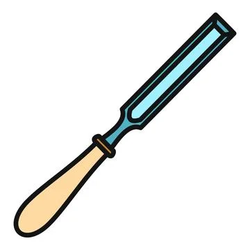 Chisel tool for woodworking and carpentry crafts Stock Illustration
