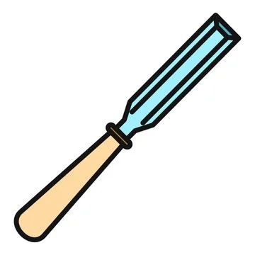 Chisel tool for woodworking and carpentry construction Stock Illustration