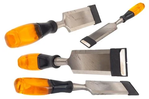 Chisel Tools Isolated on White Background single Stock Photos