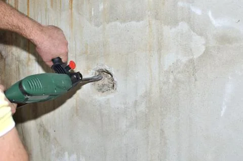 Chiseling Machine on Duty Stock Photos