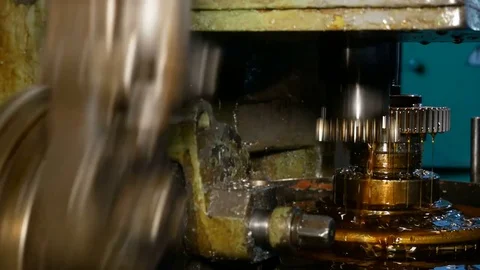 Chiseling of teeth on machine Stock Footage 80159264