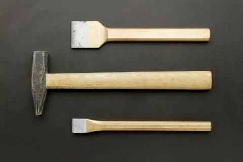 Chisels and hammer Stock Photos