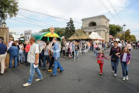 Chisinau, Republic of Moldova - October 1, 2016: Celebration National Wine Day Stock Photos