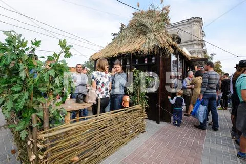Chisinau, Republic of Moldova - October 1, 2016: Celebration National Wine Day Stock Photos